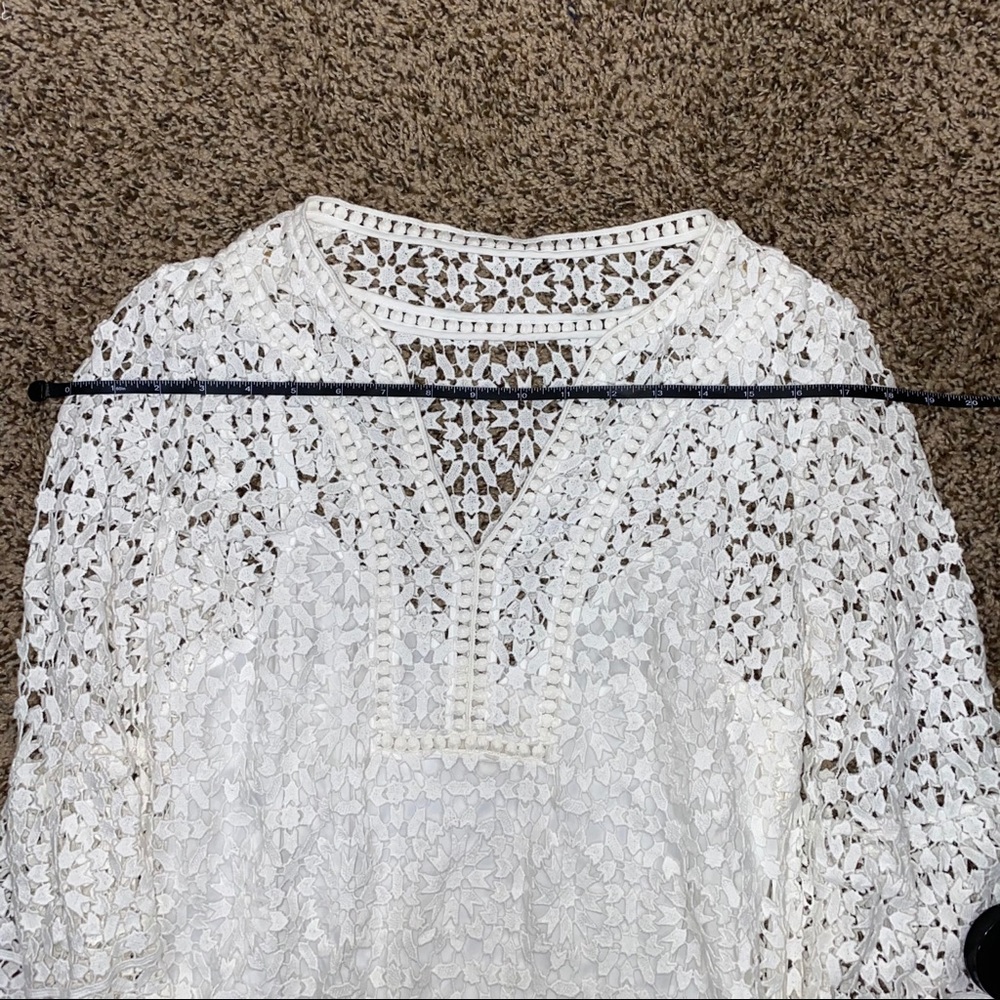 KATE SPADE White Lace Long Sleeve Mini Dress 2 - Picture 13 of 13